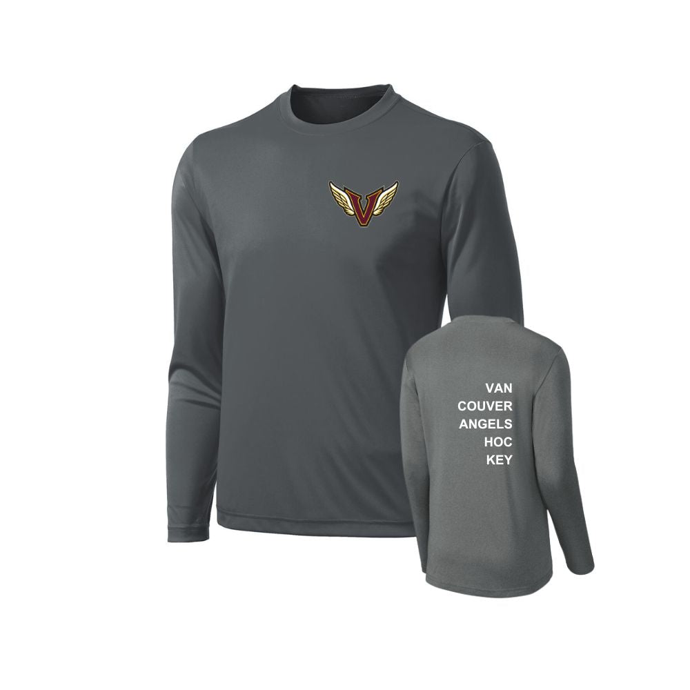 Angels Left Chest Logo Long Sleeve Dryfit - Youth