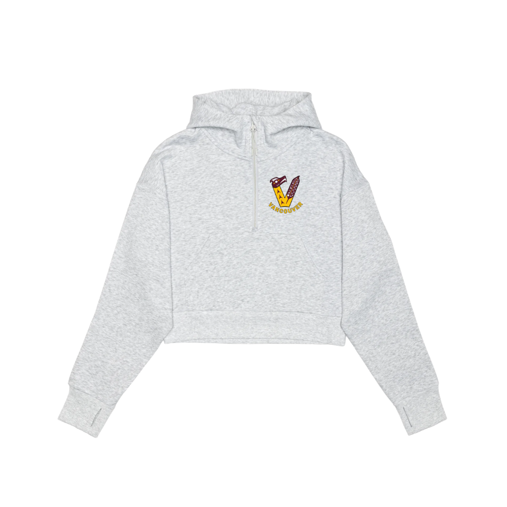 Angels Indigenous Drop Shoulder 1/2 Zip Hoodie - Cropped