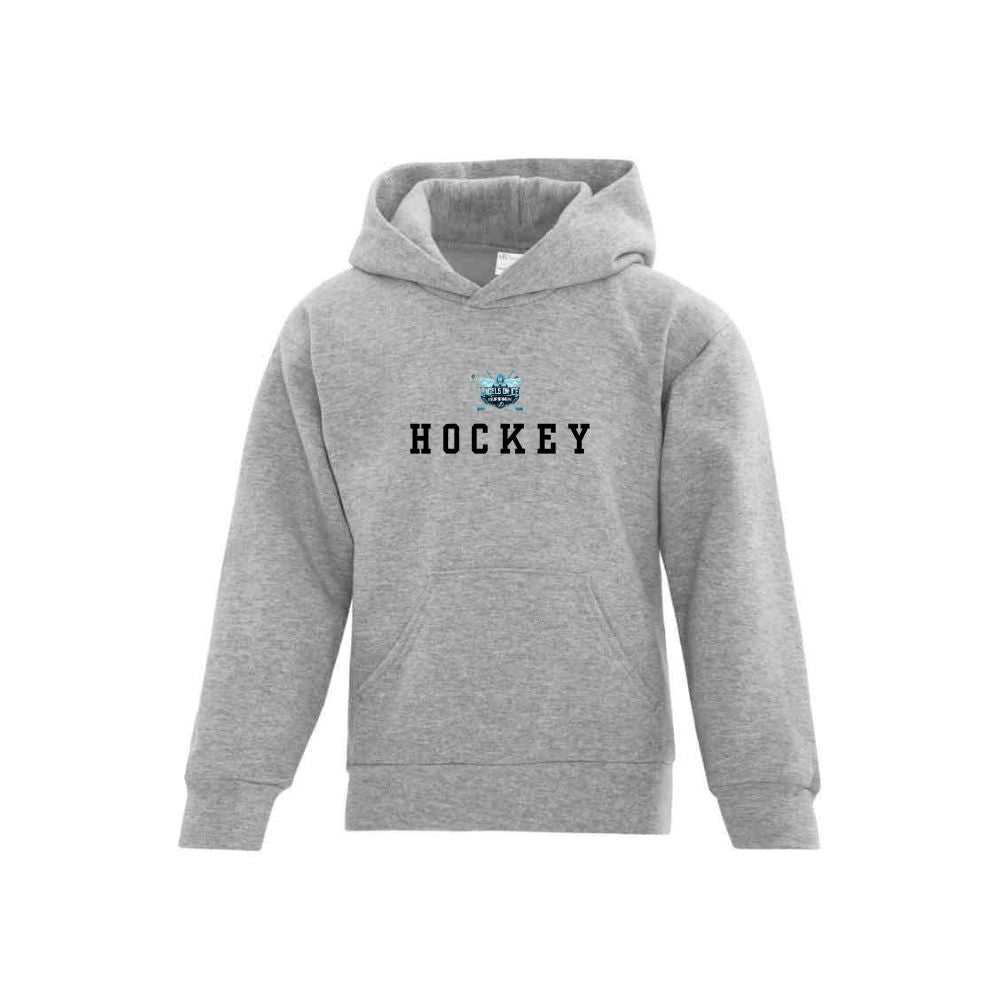 Angels on Ice Hockey Print Front Logo Hoodie - Youth