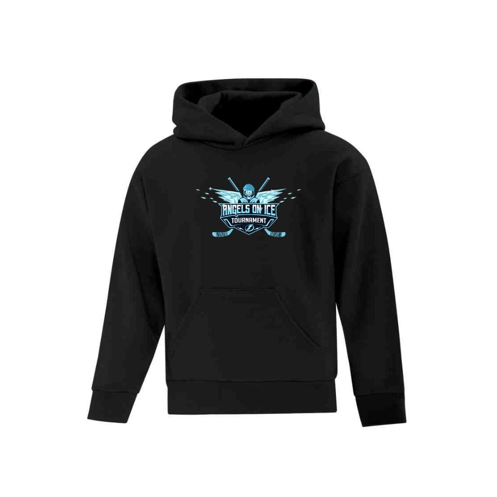 Angels on Ice Print Front Logo Hoodie - Youth