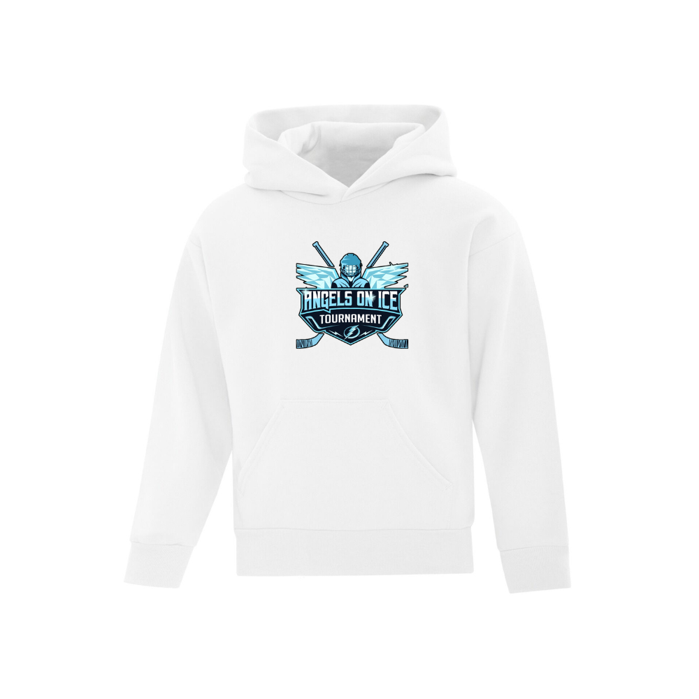 Angels on Ice Print Front Logo Hoodie - Youth