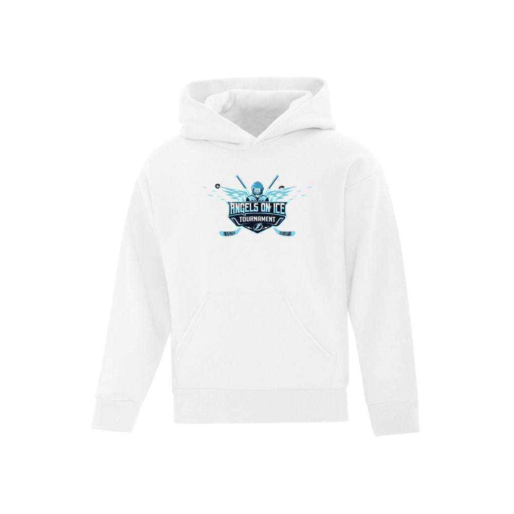 Angels on Ice Print Front Logo Hoodie - Youth