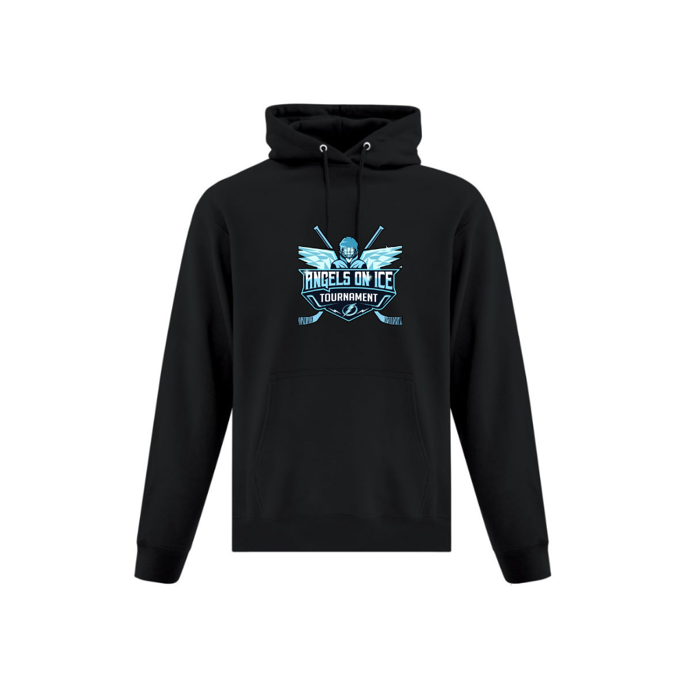 Angels on Ice Print Front Logo Hoodie - Adult