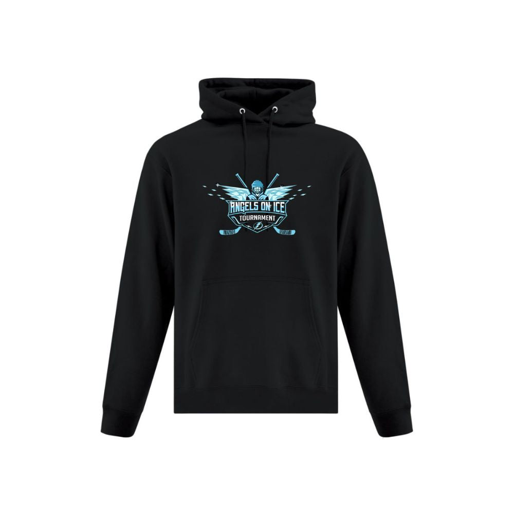 Angels on Ice Print Front Logo Hoodie - Adult