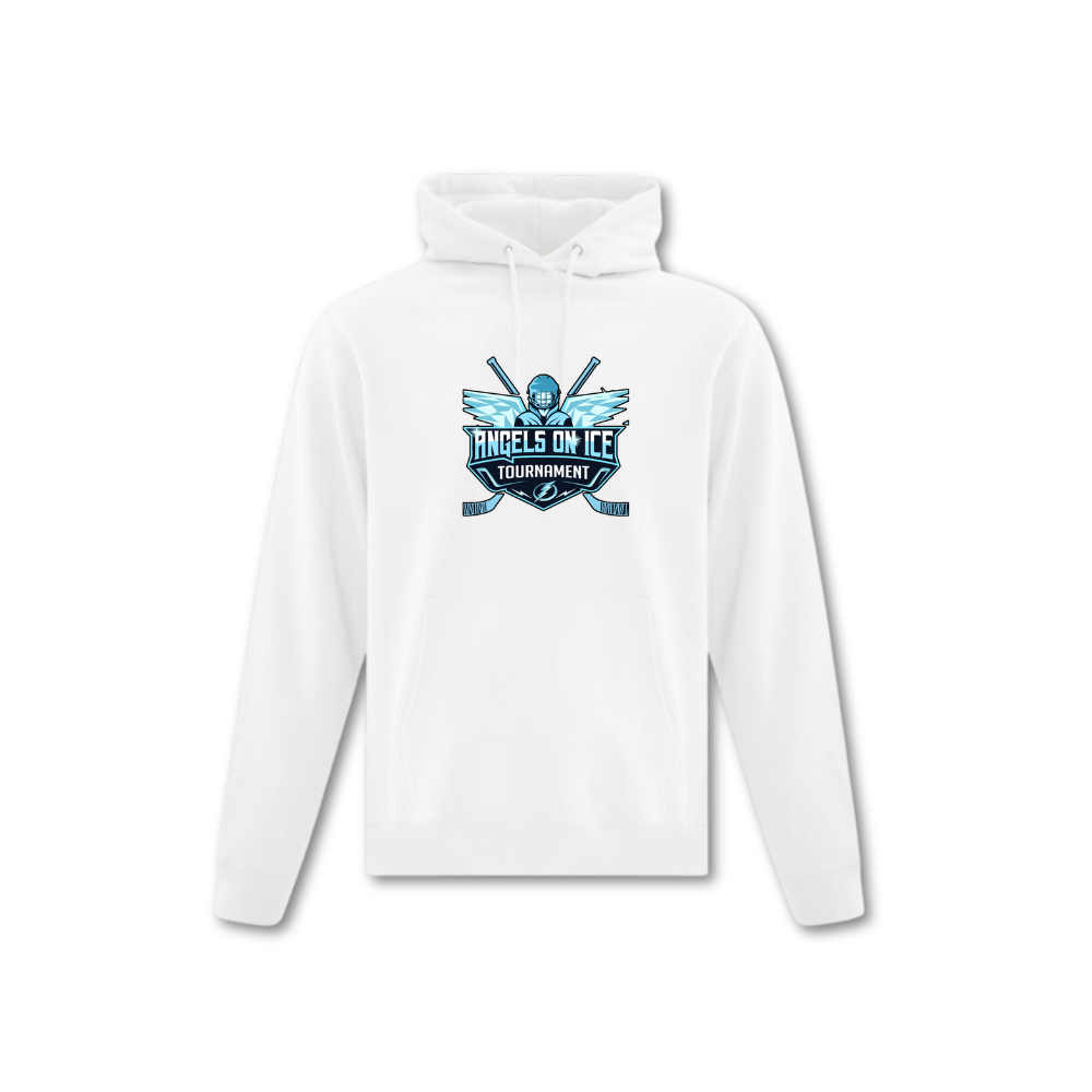Angels on Ice Print Front Logo Hoodie - Adult