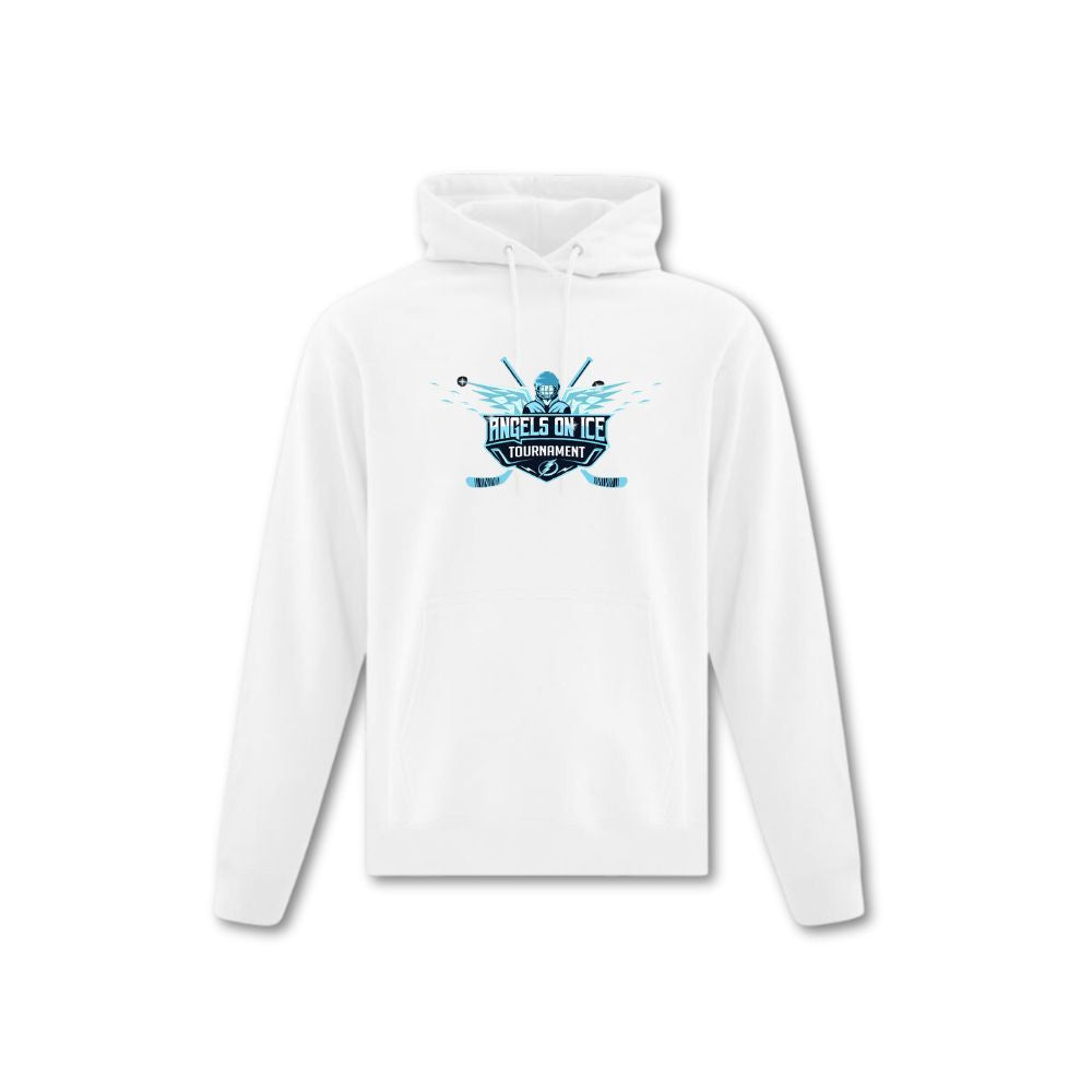 Angels on Ice Print Front Logo Hoodie - Adult