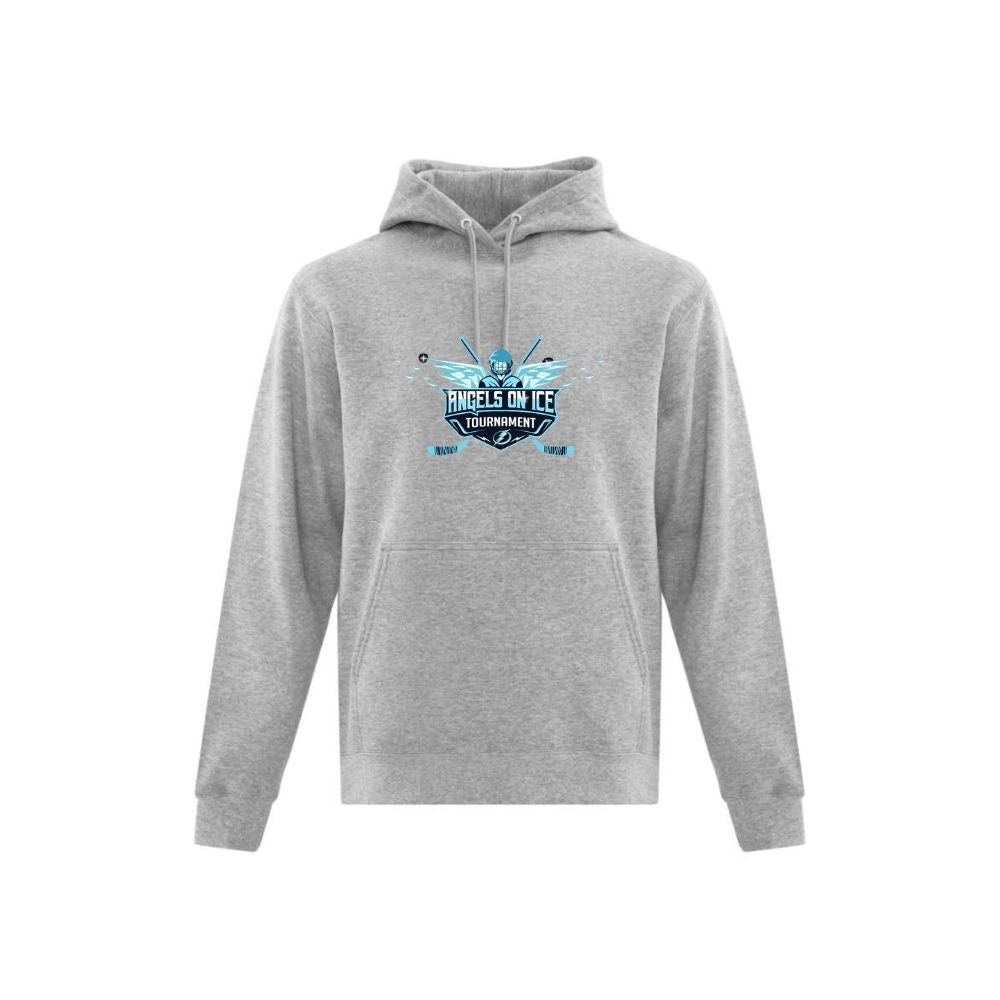 Angels on Ice Print Front Logo Hoodie - Adult