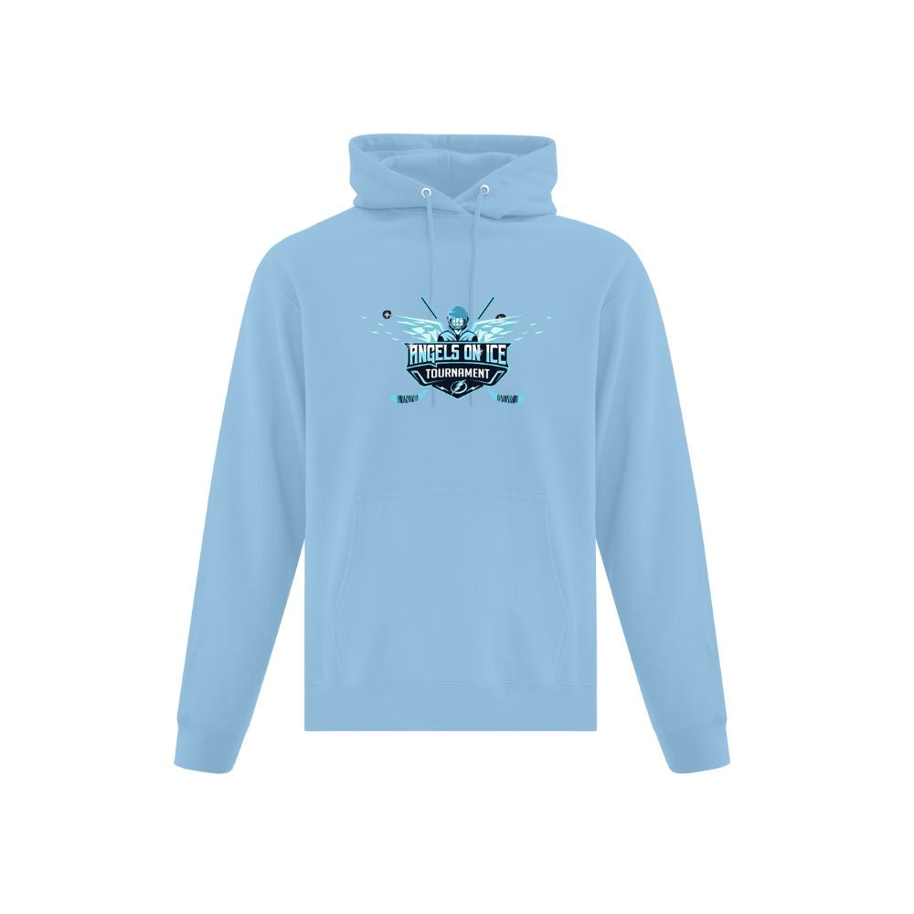Angels on Ice Print Front Logo Hoodie - Adult