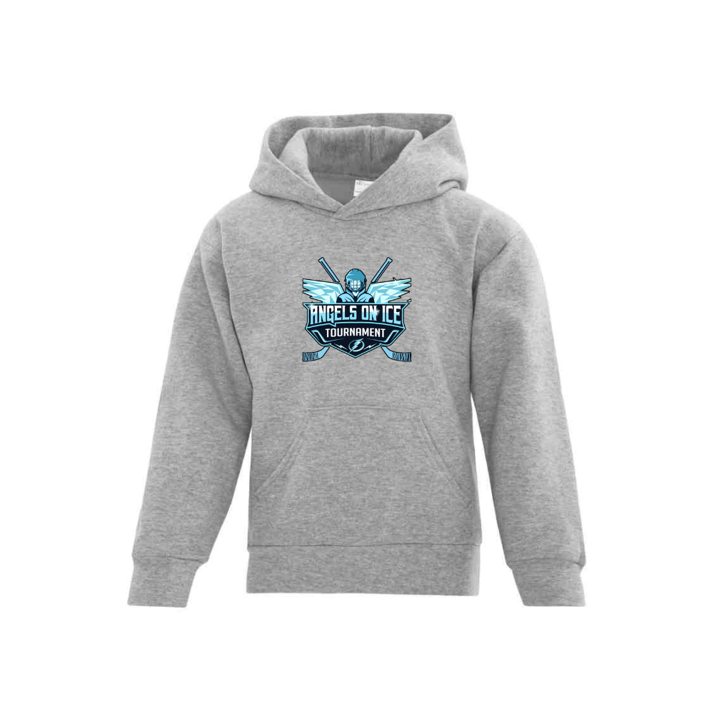 Angels on Ice Print Front Logo Hoodie - Youth
