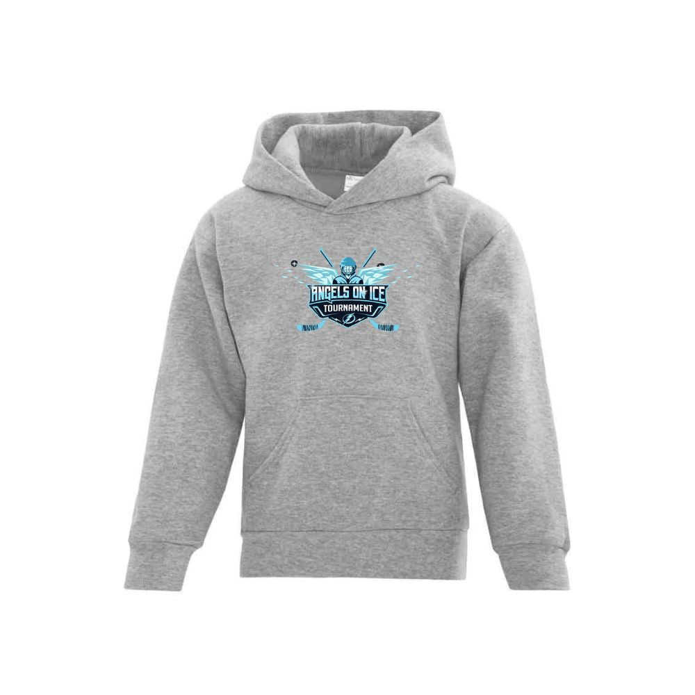 Angels on Ice Print Front Logo Hoodie - Youth
