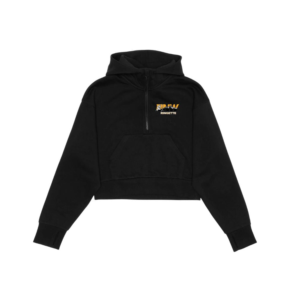 BNW Ringette Drop Shoulder 1/2 Zip Hoodie - Cropped