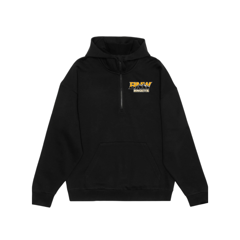 BNW Ringette Drop Shoulder 1/2 Zip Hoodie - Embroidered Left Chest Logo