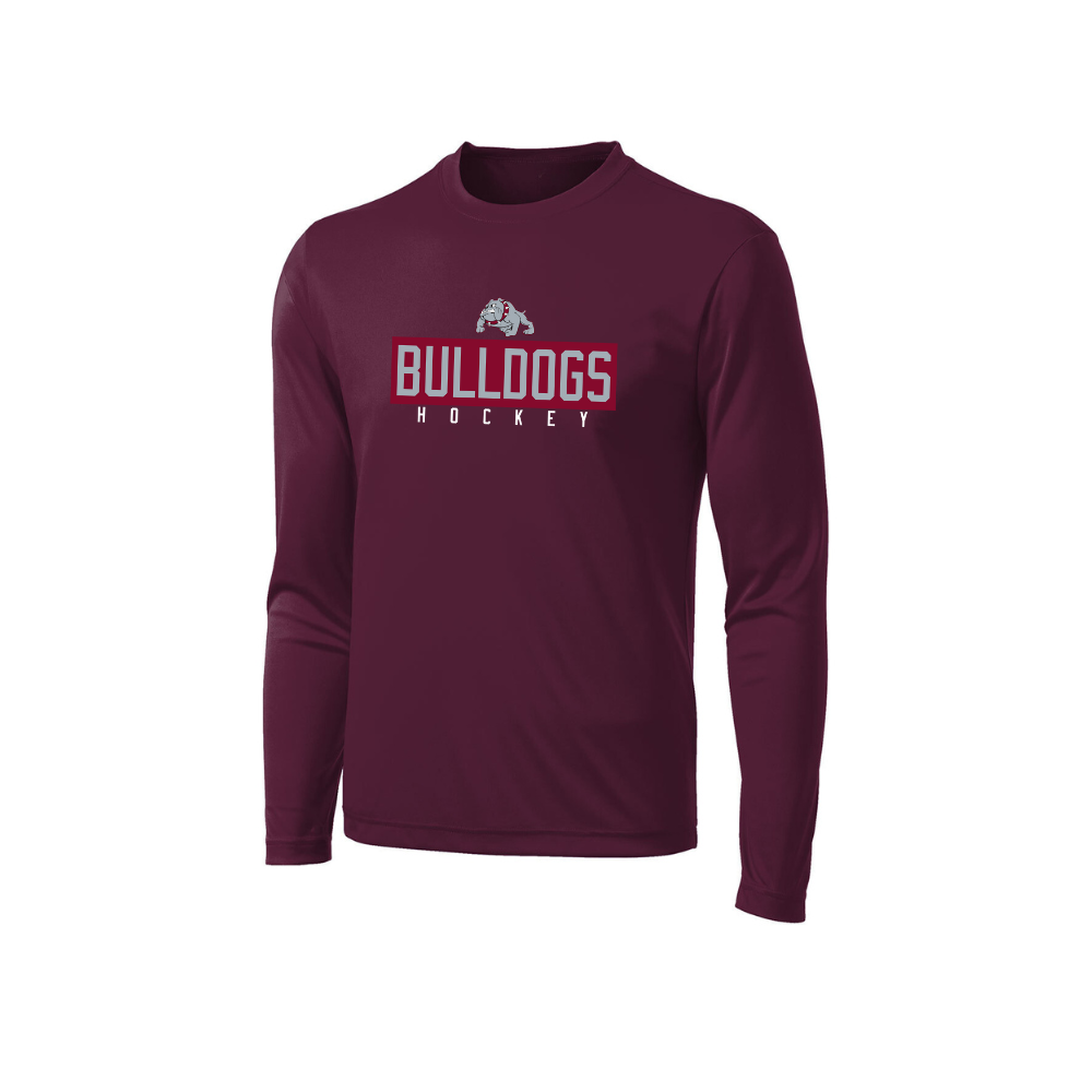 Bulldogs Hockey Logo Long Sleeve Dryfit - Adult