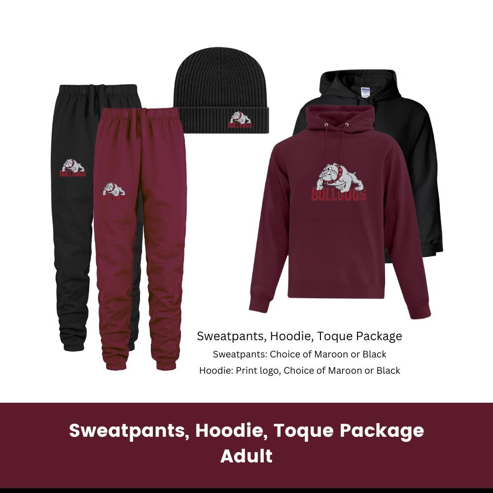 BMHA Bulldogs Hoodie, Sweatpants, Toque Package - Adult