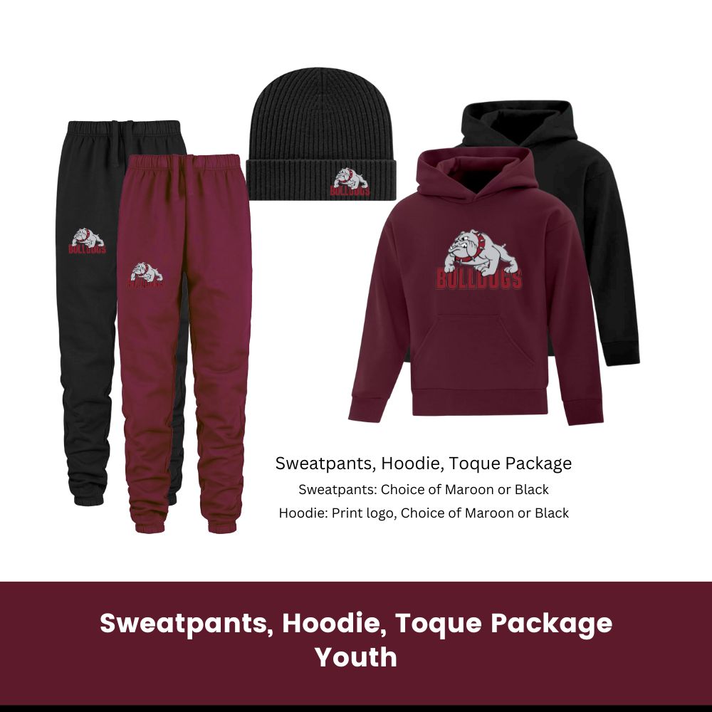 BMHA Bulldogs Hoodie, Sweatpants, Toque Package - Youth