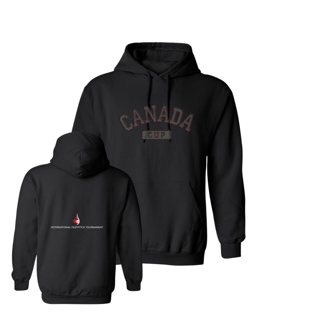 Canada Cup 2025 Curved Embroidered Cross Stitch Logo Hoodie