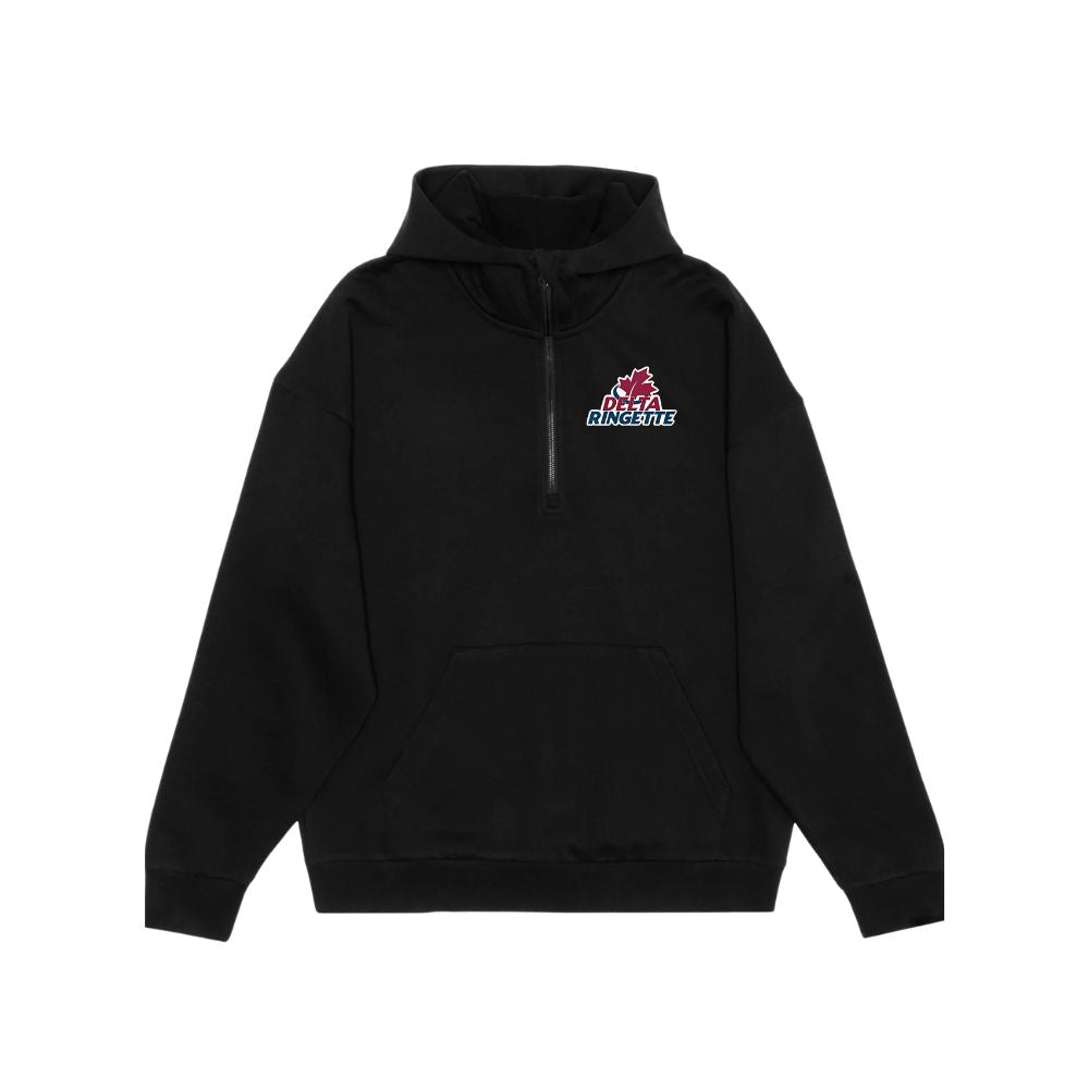 Delta Ringette Drop Shoulder 1/2 Zip Hoodie