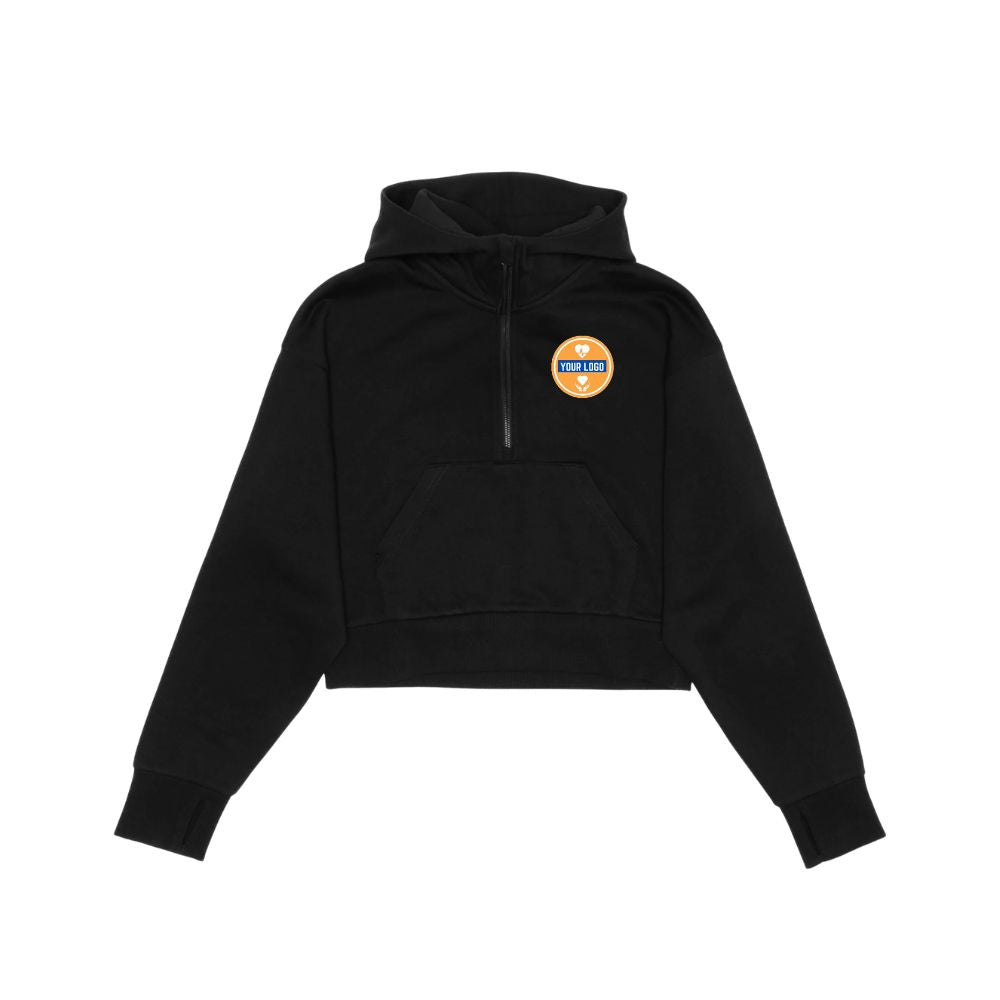 HCG Drop Shoulder 1/2 Zip Hoodie - Cropped