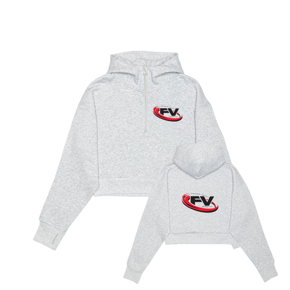FV Ringette Drop Shoulder 1/2 Zip Hoodie - Cropped