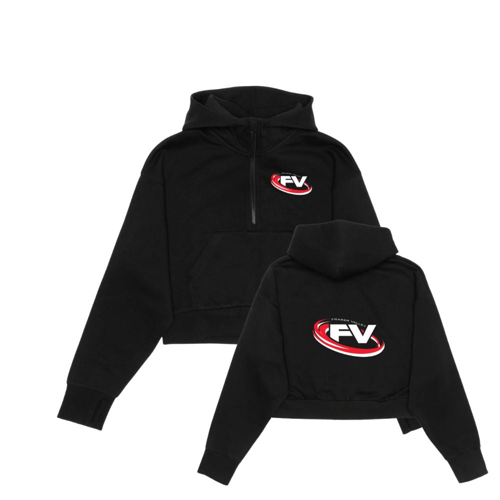 FV Ringette Drop Shoulder 1/2 Zip Hoodie - Cropped