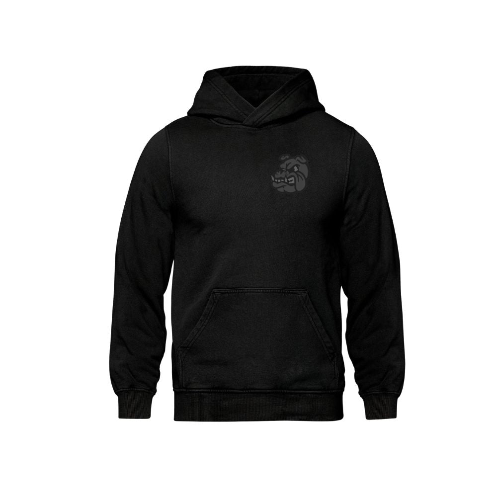 GV Bulldogs Embroidered Left Chest Tone on Tone Logo Vintage Wash Hoodie