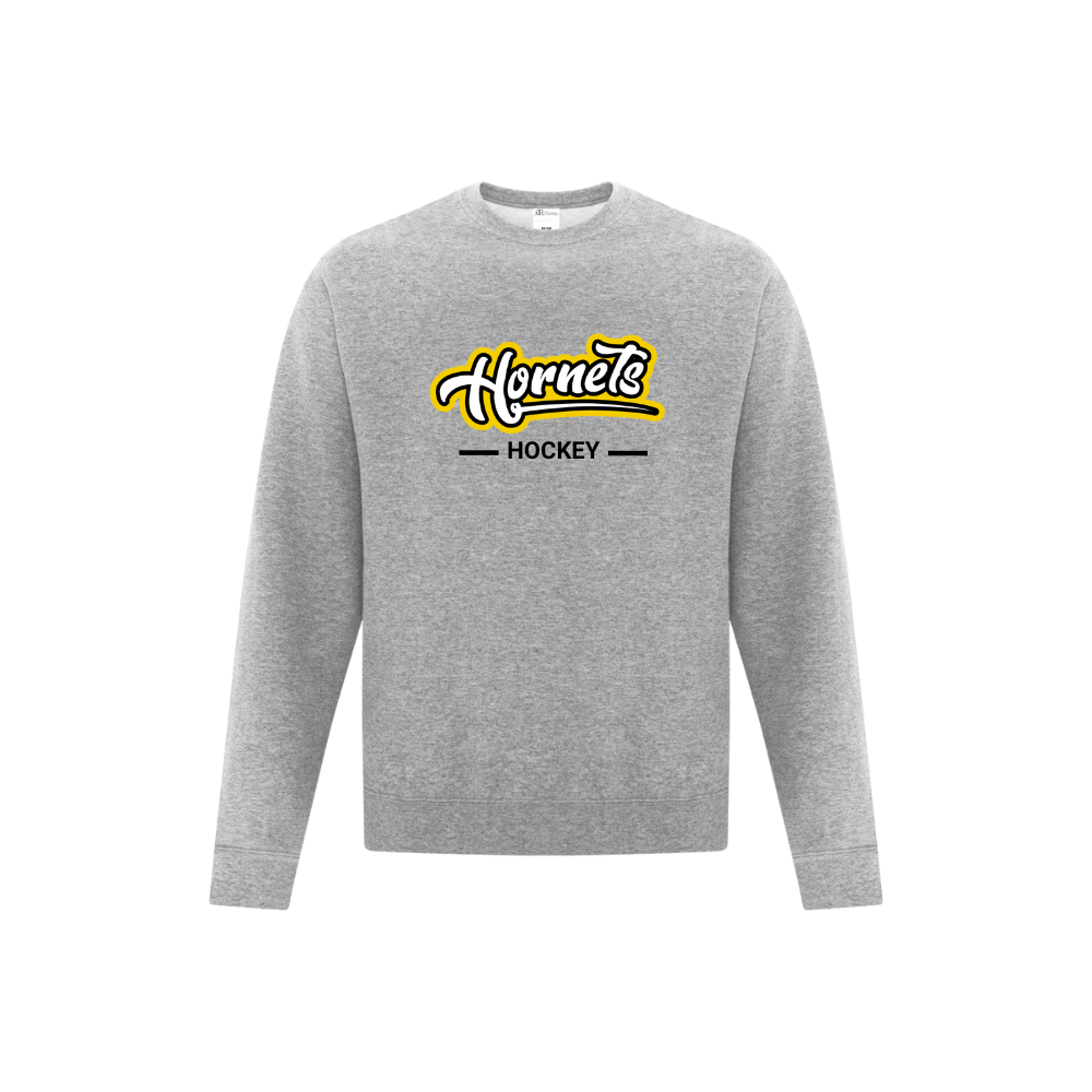 Hornets Hockey Print Front Word Logo Crewneck Sweatshirt - Youth