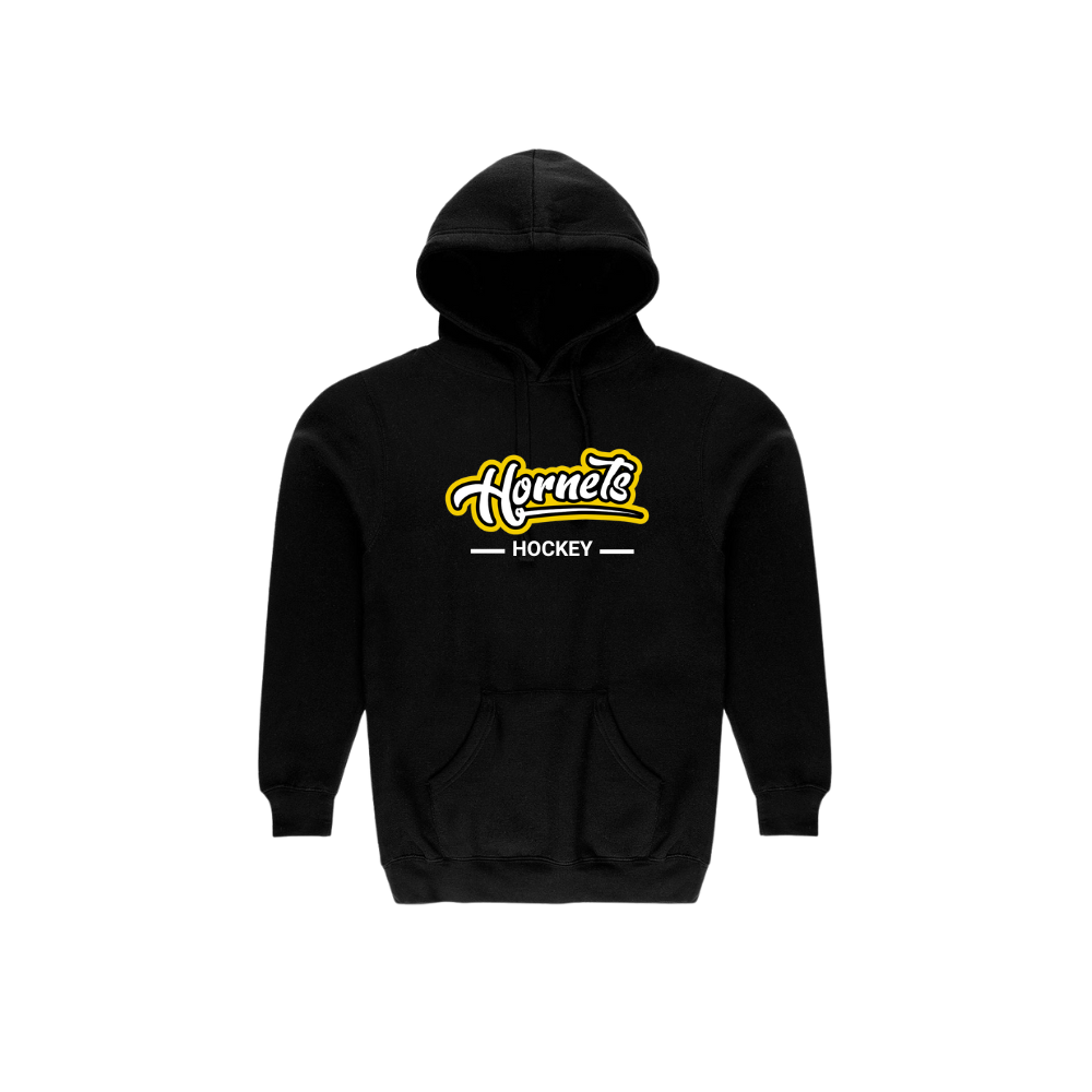 Hornets Hockey Print Front Word Logo Hoodie - Adult