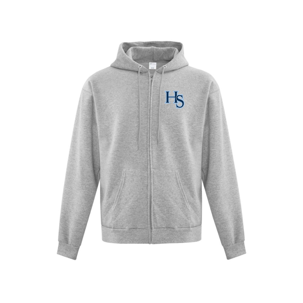 HS Baseball Embroidered Left Chest Logo Zip Hoodie - Adult