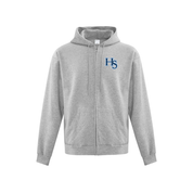 HS Baseball Embroidered Left Chest Logo Zip Hoodie - Adult