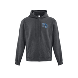 HS Baseball Embroidered Left Chest Logo Zip Hoodie - Adult