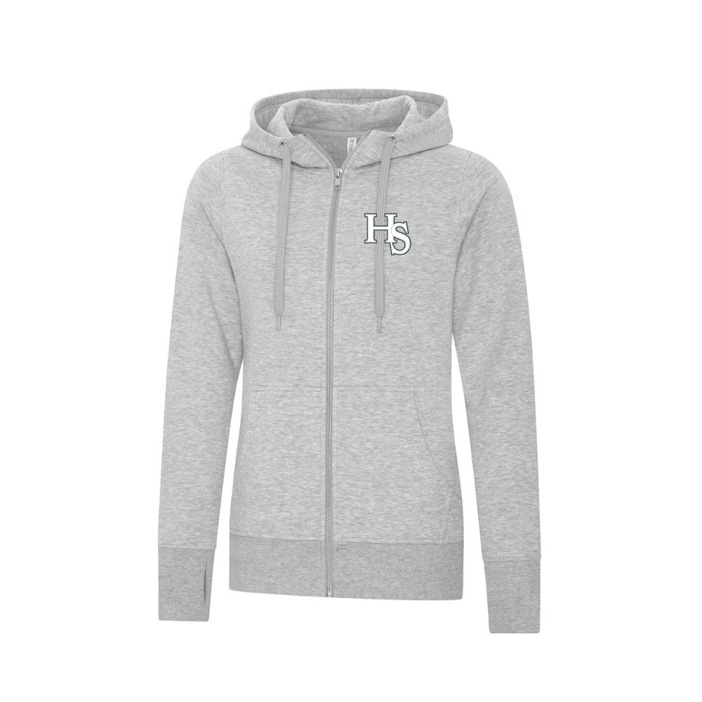 HS Softball Core Heavy Fleece Zip Embroidered Logo Hoodie - Ladies