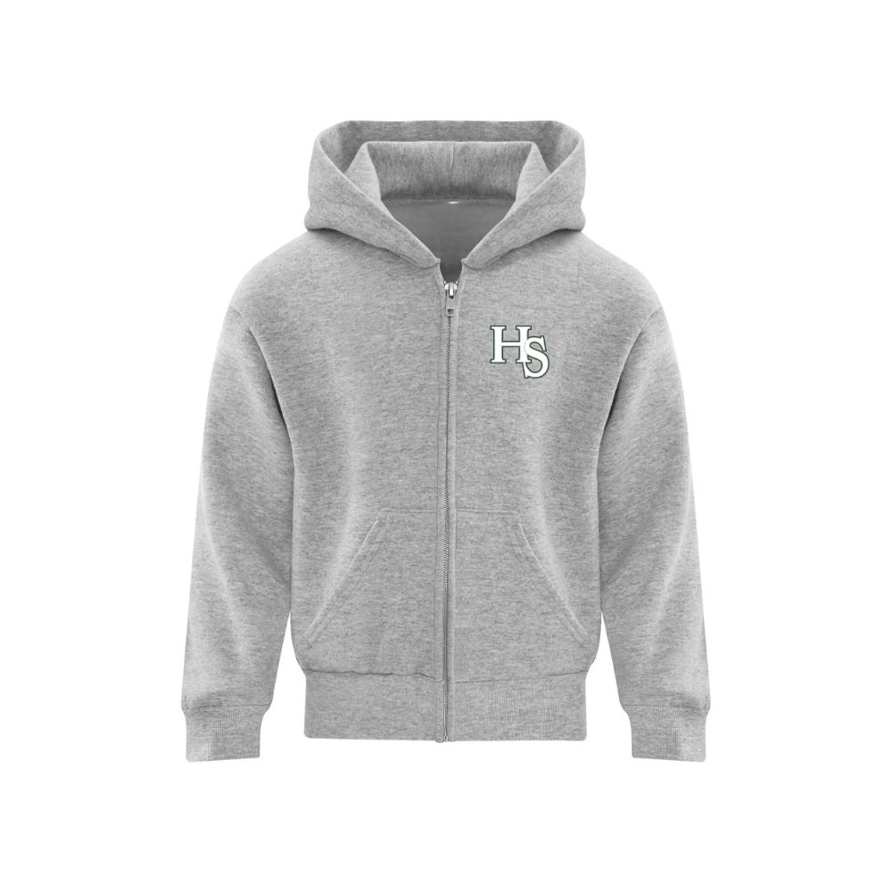 HS Softball Embroidered Left Chest Logo Zip Hoodie - Youth