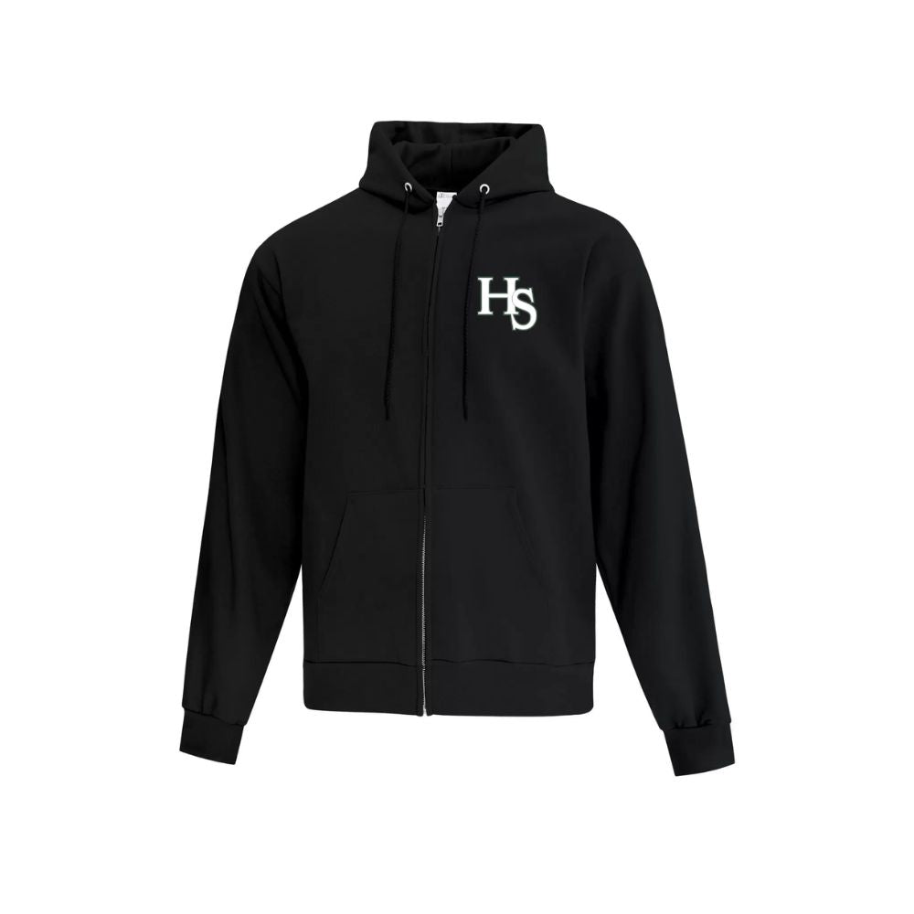 HS Softball Embroidered Left Chest Logo Zip Hoodie - Adult