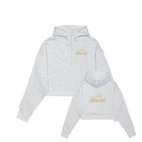 HWOHH Drop Shoulder 1/2 Zip Embroidered Logo Hoodie - Cropped