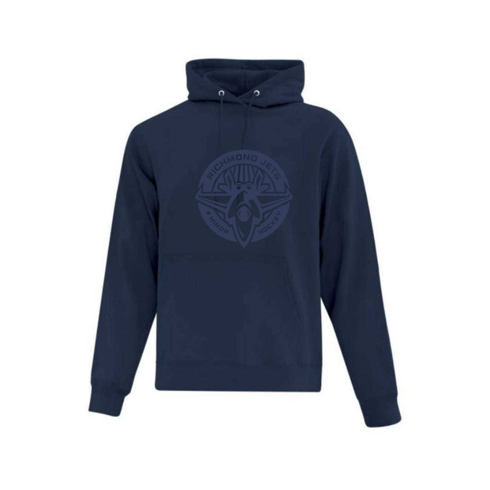 Jets Tone on Tone Embroidered Logo Hoodie - Adult