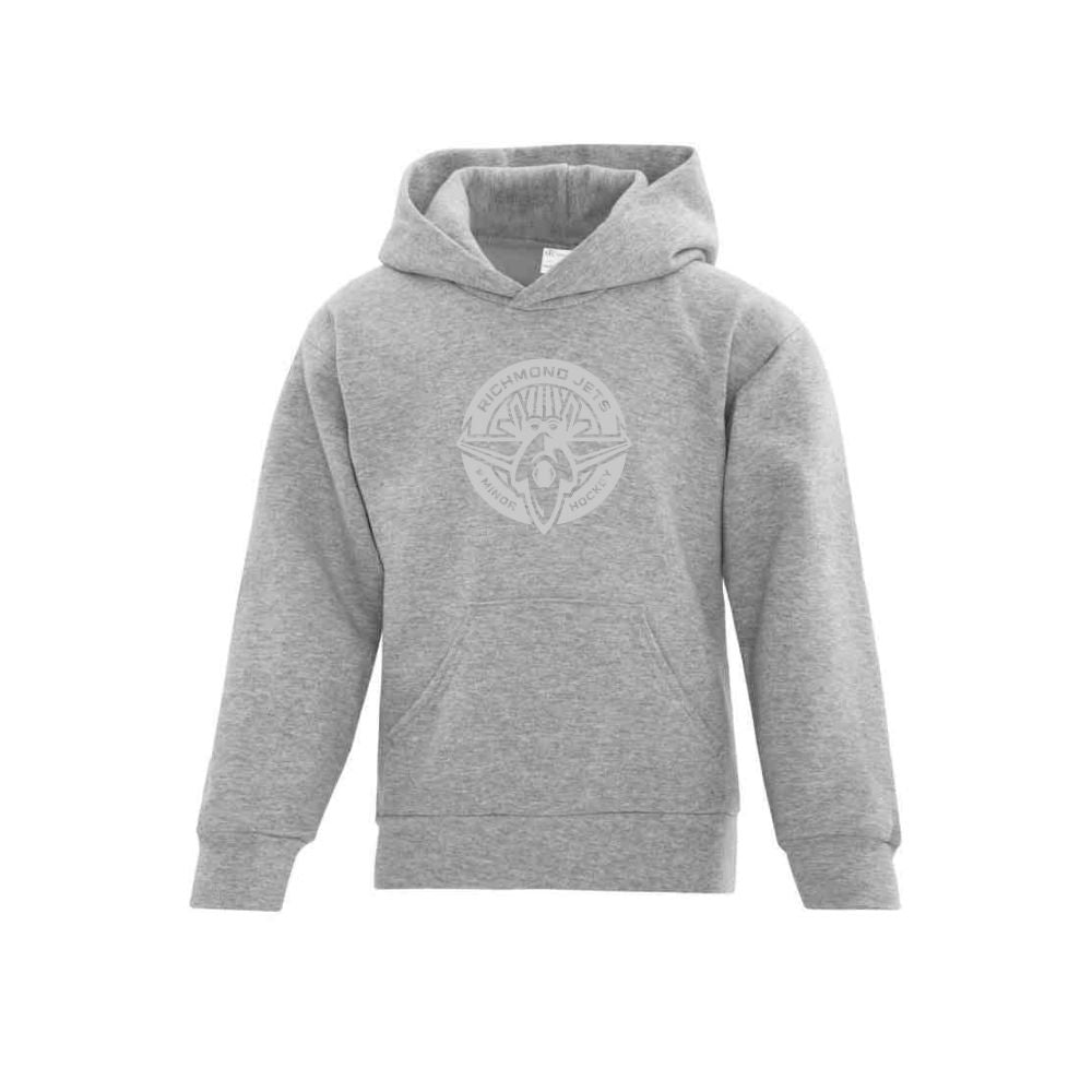 Jets Tone on Tone Embroidered Logo Hoodie - Youth