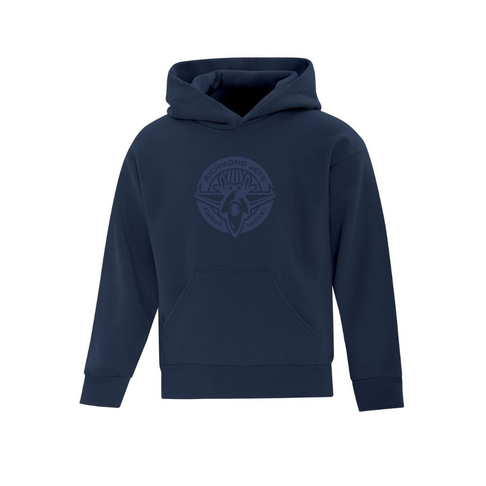 Jets Tone on Tone Embroidered Logo Hoodie - Youth
