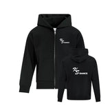 K & S Dance Zip Hoodie - Youth - Left Chest & Back Logo
