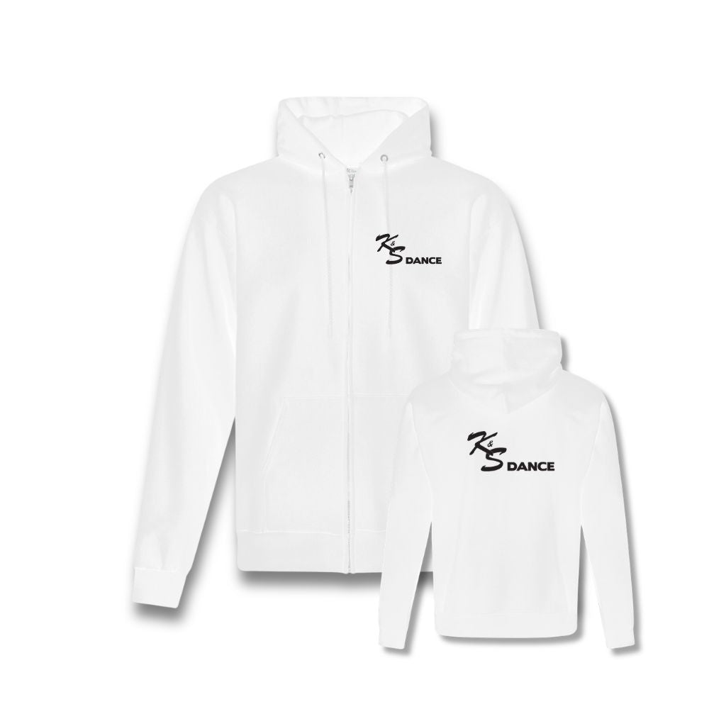 K & S Dance Zip Hoodie - Adult - Left Chest & Back Logo
