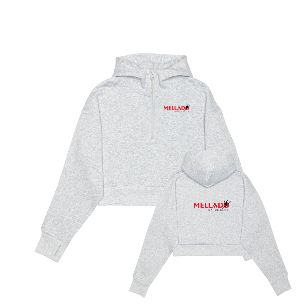 Mellado Drop Shoulder 1/2 Zip Hoodie - Cropped