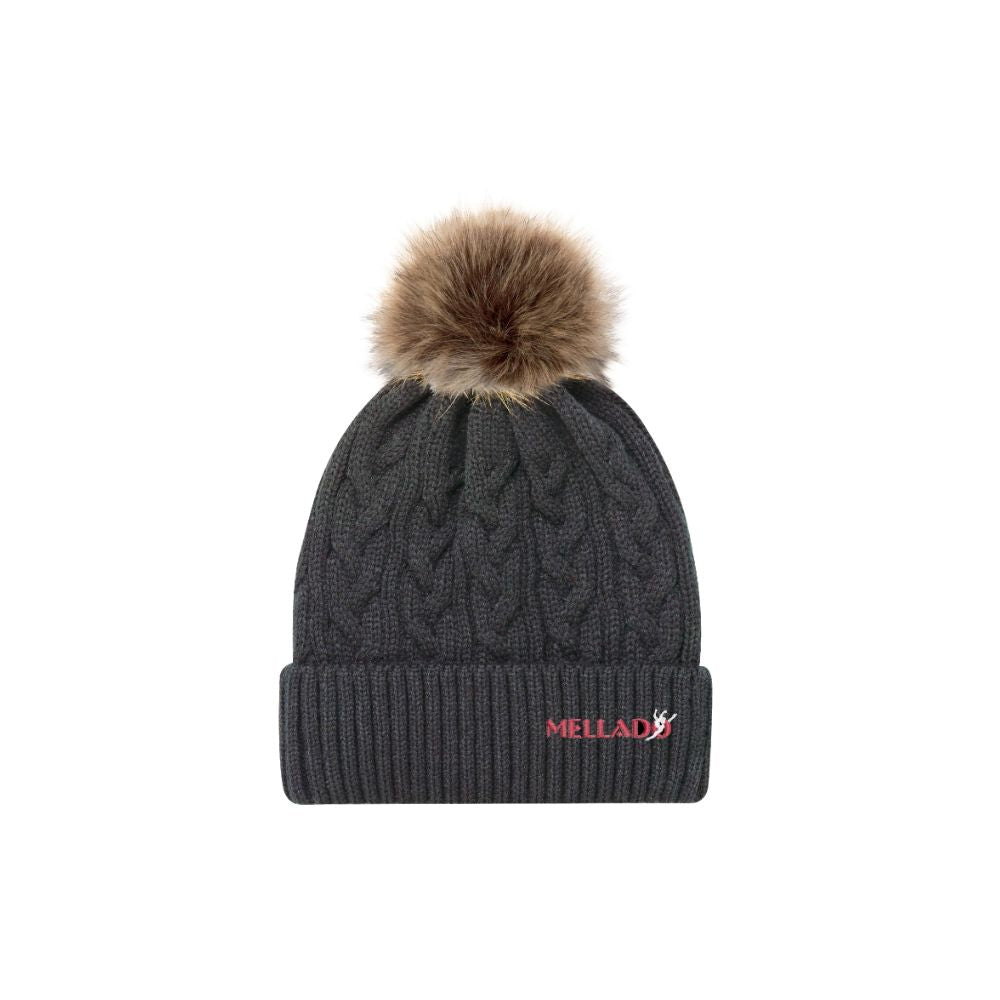 Mellado Faux Fur Pom Toque - Embroidered Logo