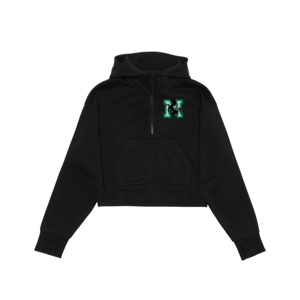 Moberly Elementary Drop Shoulder 1/2 Zip Hoodie - Cropped - Adult