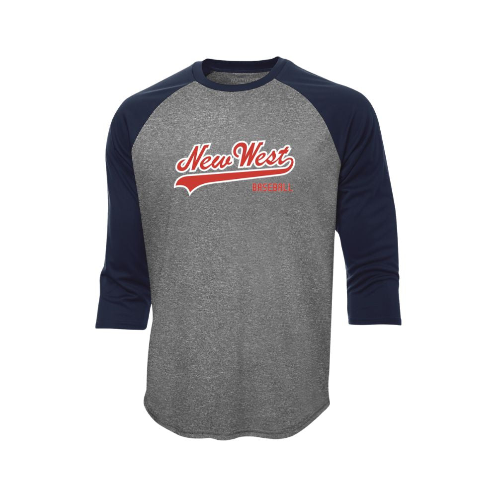 New West Ball Script Logo Dryfit Baseball Tee - Youth