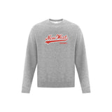 New West Ball Print Script Logo Crewneck Sweatshirt - Adult