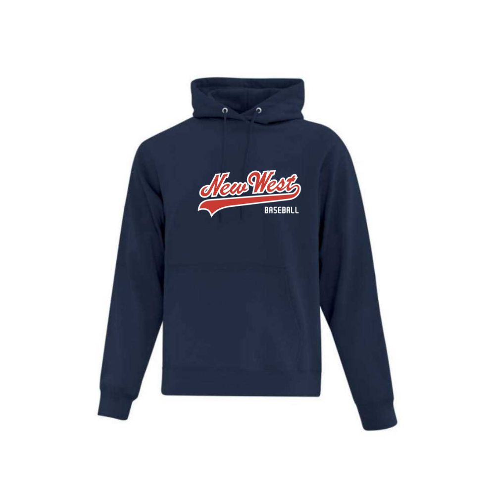 New West Ball Applique Felt Script Logo Hoodie - Adult