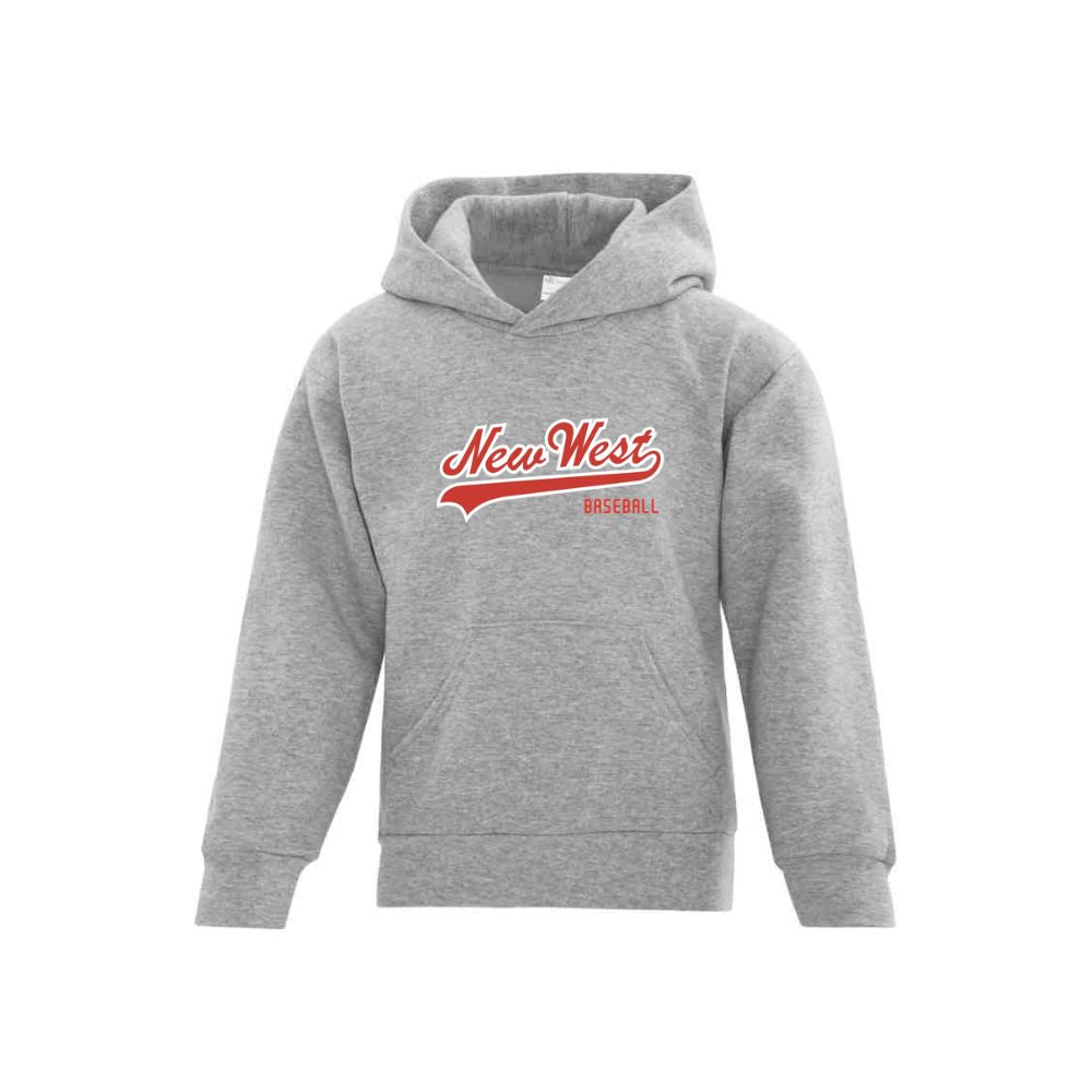 New West Ball Applique Felt Script Logo Hoodie - Youth