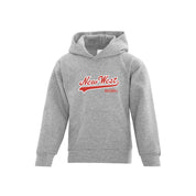 New West Ball Applique Felt Script Logo Hoodie - Youth