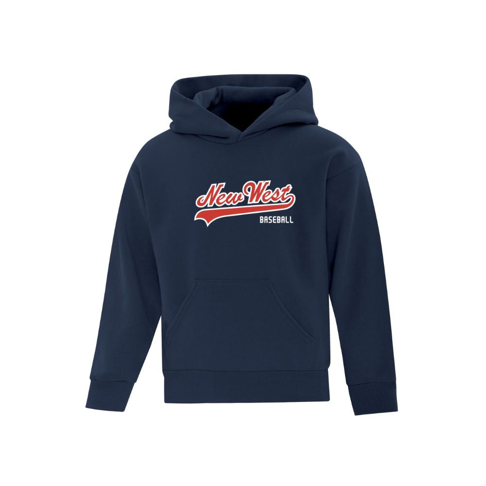 New West Ball Applique Felt Script Logo Hoodie - Youth