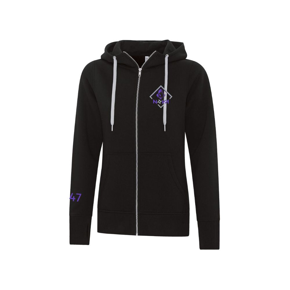 Nova UWH Core Heavy Fleece Zip Applique Print Left Chest Hoodie - Ladies