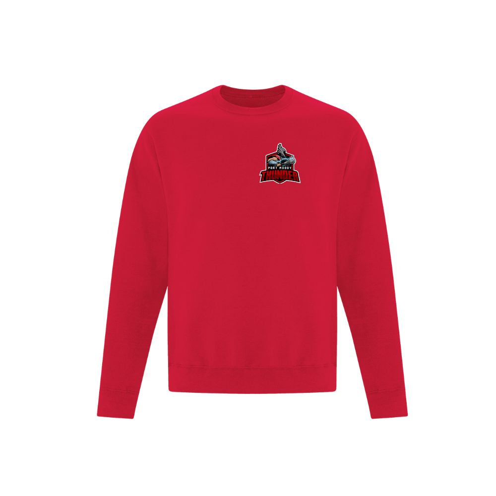 Port Moody Lacrosse Left Chest Patch Applique Crewneck - Adult